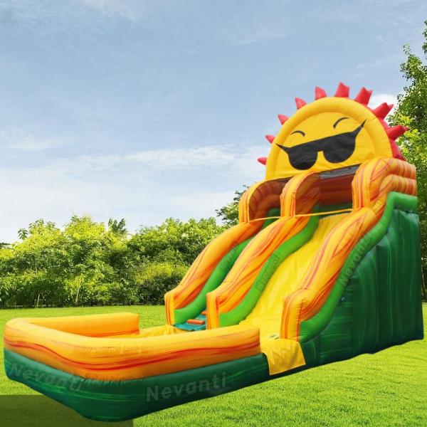 18ft Tropical Fiesta Breeze Inflatable Water Slide Easy to Set Up for Kids and Adults