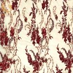 Wine Red 3D Applique Embroidery Lace Fabric African Style For Home Textile