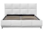 Double Size White PU Leather LED Light Gas Lift Storage Bed For Bedroom