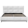 Buy cheap Optional Size White Faux Leather Gas Lift Upholstered Bed Upholstered Frame With Storage and Led from wholesalers