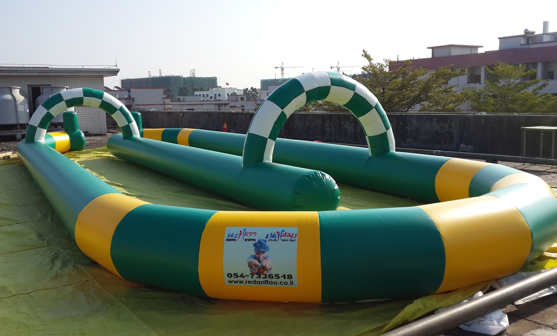 Outdoor Inflatable Go Kart Race Track Attractive Inflatable Race Track for Bumper Cars