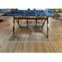 Buy cheap Low Key Luxury 150*90cm Stainless Steel Marble Dining Table product