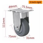 TPE Industrial Metal Casters 3 Inch 75mm Caster Wheels 5723P-57