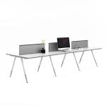 Commercial Office Furniture Four-Person Metal Legs Table Customizable White