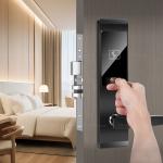 Buy cheap Hotel Magnetic Card Induction Lock Mechanical Key Wooden Smart Door Lock OEM System from wholesalers