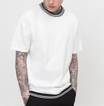 OEM high quality summer new striped rib campus style European American men's