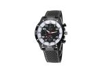 Silicone Strap Stainless Steel Chronograph Watch Black 100 M Water Resistant