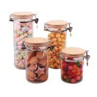 Buy cheap 1L 1.35L 1.6L Large Clear High Borosilicate Glass Jar Bamboo Lid Washable product