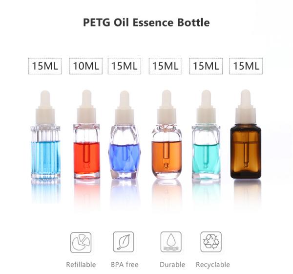 Buy cheap 15ml Essential Oil PETG Plastic Bottles Dust Free Color Customized For Shampoo from wholesalers