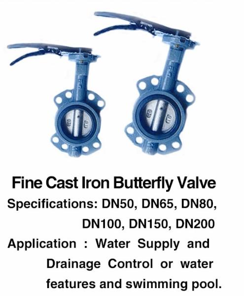 Buy cheap Pool Fountain Accessories Manual DN25 1 Inch Cast Iron Butterfly Valve from wholesalers