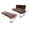 Buy cheap Leathaire Technical Upholstered Dining Bench , Chrome Dining Bench Glossy Leg from wholesalers