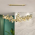LED chandeliers home decor gold crystal lamp living room rectangular high