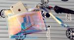 Clear Vinyl Neon Hue Mini Tote Bag, fashion handbag transparent clear neon PVC
