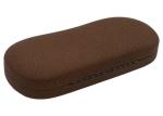 Leather Wrapped Hard Metal Clamshell Eyeglass Case