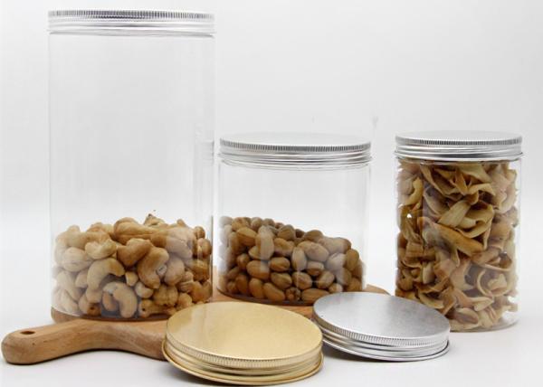 Buy cheap 500ml Clear PET Plastic Candy Jars With Aluminum Lids And Screw Caps from wholesalers