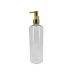 250ml 500ml Plastic Transparent Lotion Bottle With Golden Pump Heads And Snap