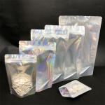 Stand Up Holographic Zipper Packaging Bag Flat Pouches Small Laser Zip Lock