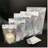 Buy cheap Stand Up Holographic Zipper Packaging Bag Flat Pouches Small Laser Zip Lock Plastic Bags from wholesalers