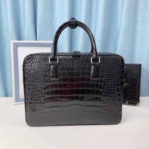 Buy cheap Authentic Crocodile Belly Skin Men's Classic Working Briefcase Genuine Alligator Leather Male Large Top-handle Handbag from wholesalers
