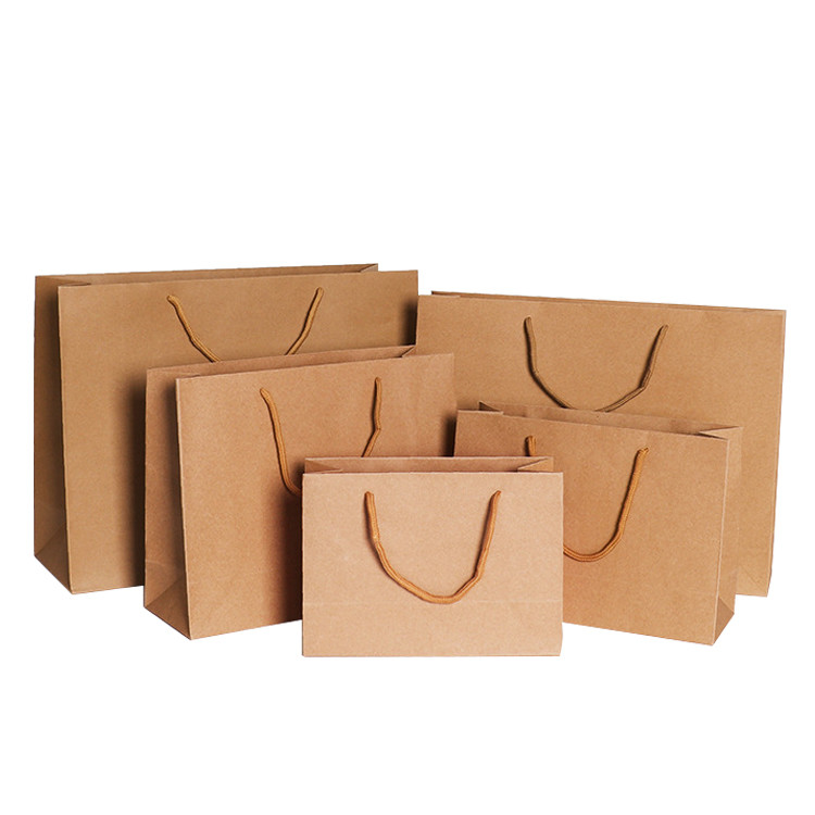 Transparent packaging standard paper Bags/Customized brown kraft paper bag for Shopping