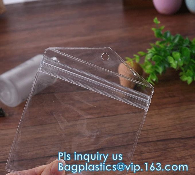 Cosmetic K Clear Bubble Bags/Hot Sale Slider Zipper Bag, Slider Hook Hanging Zipper Bag, Slider Zipper PVC Pencil 14