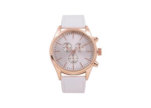 Buy cheap High End Mens Chronograph Watches Leather Band , White Chronograph Watch from wholesalers