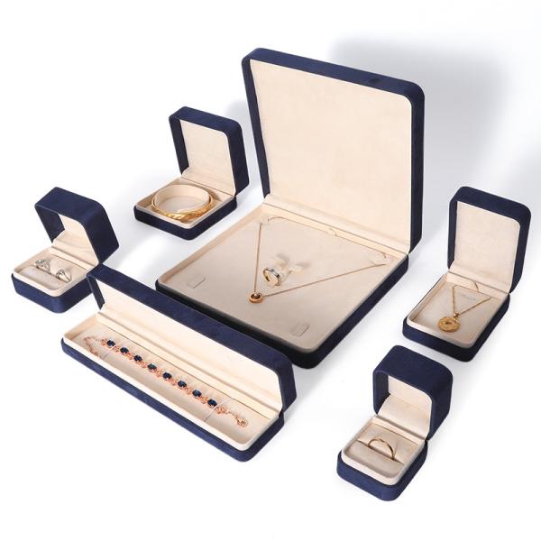 Buy cheap China Manufacturing Wholesale Premium Blue Jewellery Packaging Box Custom Hign End Big Jewelry Set Necklace Bracelet Earrings Ring Packaging Handmade from wholesalers