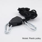 Black Adjustable Grow Light Metal Rope Ratchet Pulley For Greenhouse Indoor