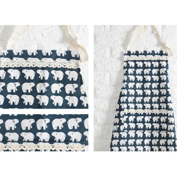 Puting Kitchen wear cooksmart wipe clean Apron pocket diablement fort cotton Hedgehog tree