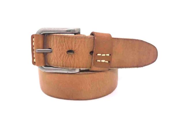 Buy cheap 1.5 Inch Wide Casual Mens Tan Leather Belt With Anti - Scratch Buckle from wholesalers