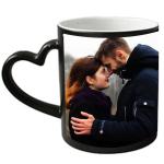 Buy cheap 11oz Heart Sublimation Coated Ceramic Magic Mugs Semi-Glossy Color Change from wholesalers