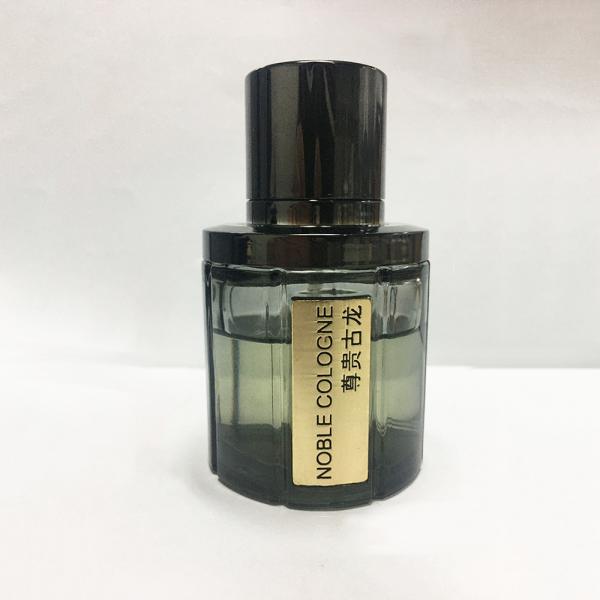 Buy cheap Double Plastic Lid 50ml Glass Spray Perfume Bottles With Metal Decoration from wholesalers