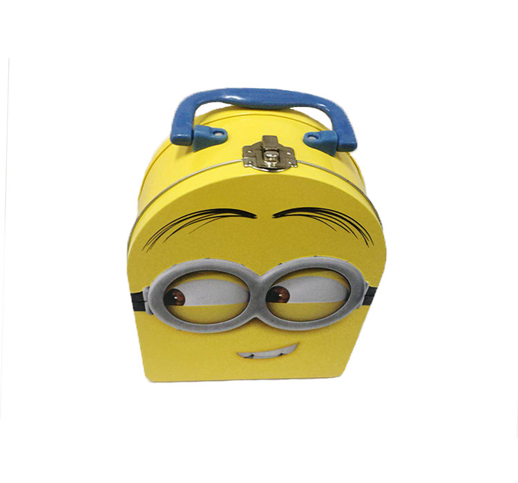 Lovely Small Gift Tin Can With Handle Customized Logo 4c Printing