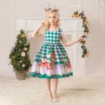Children'S Dress Clothing Girls Fancy Christmas Dress Snowflake Printed Dresses
