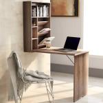 Durable 23.6''W Oak Folding Bookcase Table 36lbs Space Saving