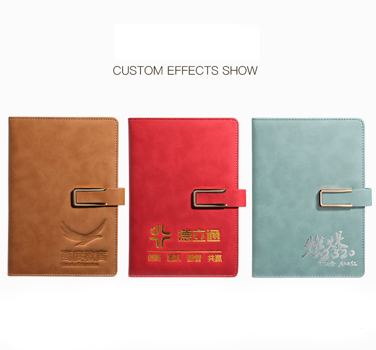 Office and School Stationery A5 Size Internal Page Leather Custom Color Printed Notebooks