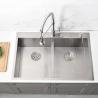 Buy cheap 33X22 Inch 2 Bowl Top Mount Stainless Steel Kitchen Sink PVD Brushed Surface from wholesalers