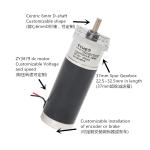 Reversible Tyhe Dc Geared Motor 37mm Gearbox 12v High Torque Low Speed