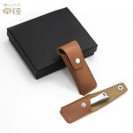 10.5x4.2cm Deboss Leather Key Pouches Nail Clipper Rubberized