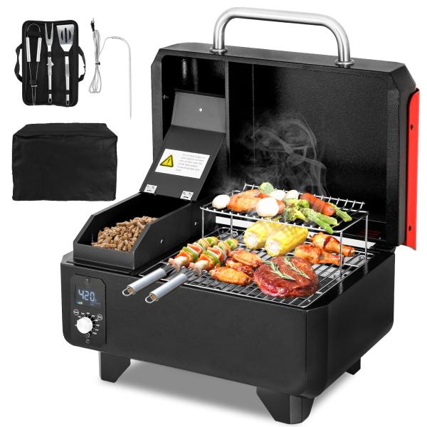 Easy to Clean 8 In 1 Electric Griddle Wood Pellet Grill for Portable Outdoor