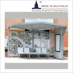 Hot Dip Galvanized 304 Stainless Steel Solar Bus Stop Shelter Earthquake Proof