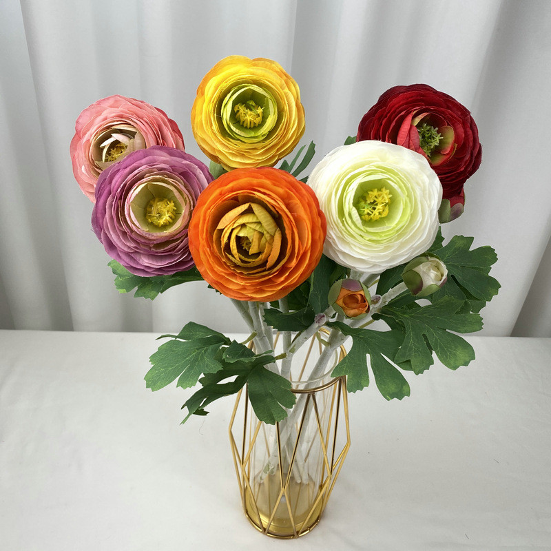 Rubble cloth with 2 heads, lotus flower simulation bouquet, wedding decoration, home decoration, artificial flowers, countryside road guide, flower