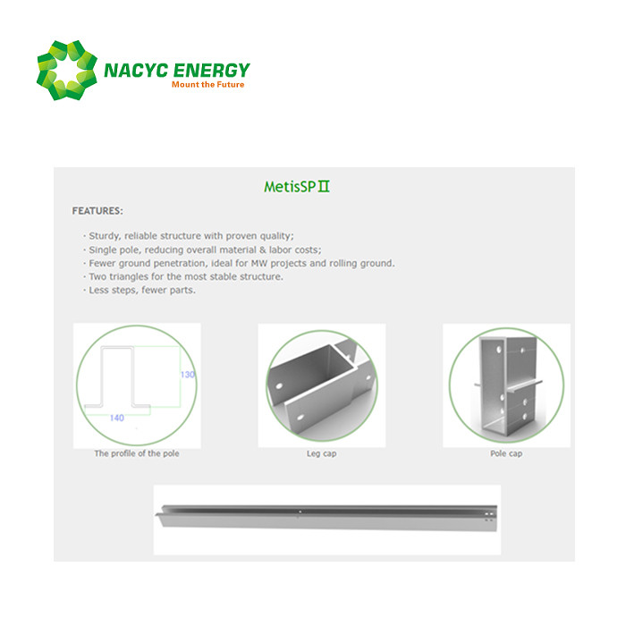 Monocrystalline and Polycrystalline Solar Panel Tilt Mounting Brackets Pole Ground Mounting System Easy To Install