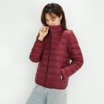 Wholesale Premium 90% White Duck Down Jacket Zip Up Solid Color Stand Collar