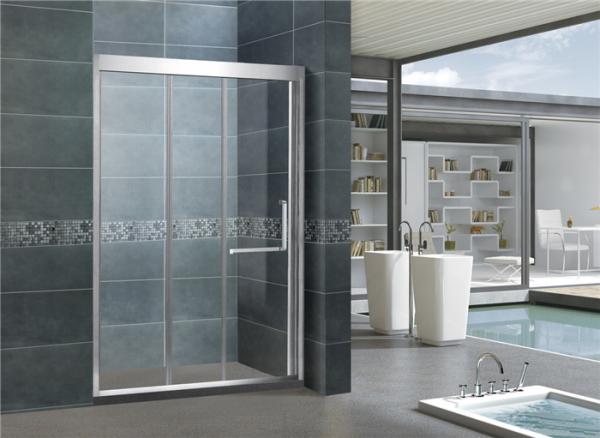 Buy cheap Inline Stainless Steel Sliding Glass Shower Cubicles 8 / 10 MM Clear / Frosted For House from wholesalers