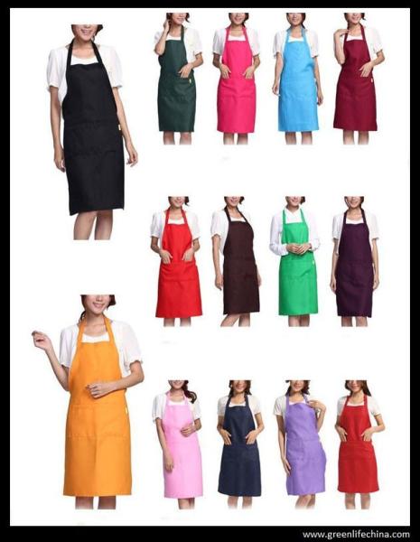 Buy cheap Kitchen cooking tool accessory hot sale apron with front pocket different colors in stock from wholesalers