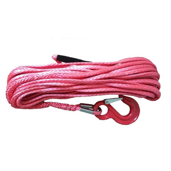 Buy cheap Twelve Strand Red 50 Ft Synthetic Winch Rope With Hook , UHMWPE Fiber 4x4 Winch Cable from wholesalers