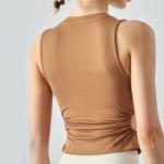 Side Waist Hollowed Out Ladies Yoga Vest Sports Underwear Fitness Clothes Top