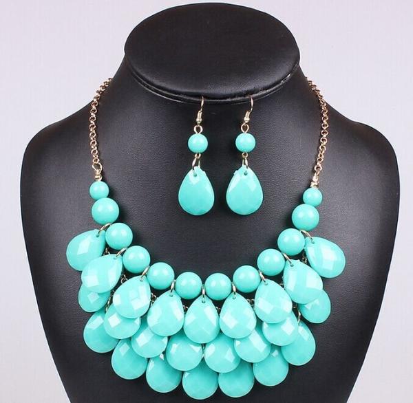 European and American pop bubble bib collar type multilayer multicolor jewelry