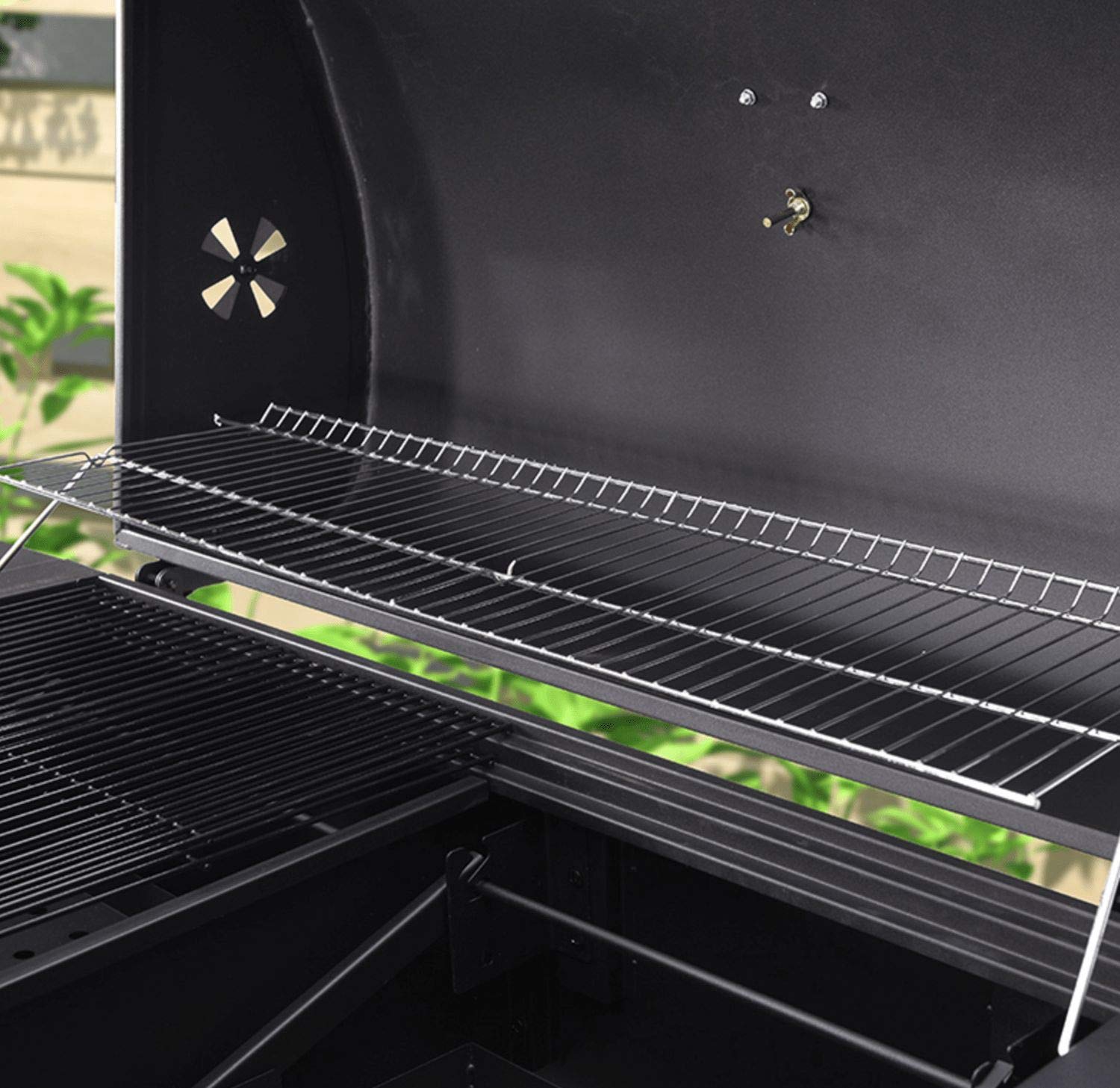 Portable Household Coarse Charcoal BBQ Grill with Foldable Picnic Shelf and Cooking Grid